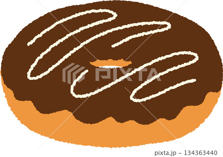 手書き風の食べ物単品アイコンイラスト ドーナツ 手書き風の食べ物単品アイコンイラスト ドーナツ 134363440