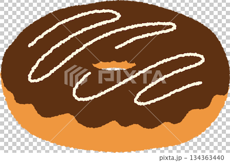 手書き風の食べ物単品アイコンイラスト ドーナツ 手書き風の食べ物単品アイコンイラスト ドーナツ 134363440