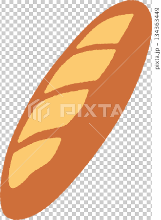 手書き風の食べ物単品アイコンイラスト フランスパン 手書き風の食べ物単品アイコンイラスト フランスパン 134363449