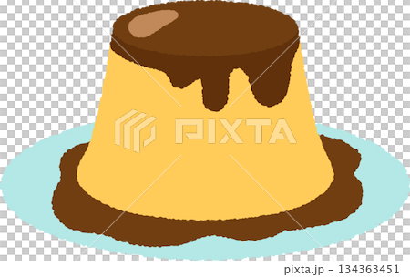 Hand-drawn food icon illustration: Pudding 134363451