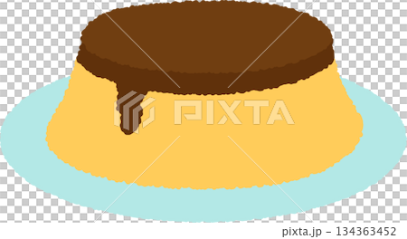 手書き風の食べ物単品アイコンイラスト プリン 手書き風の食べ物単品アイコンイラスト プリン 134363452
