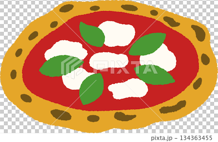 Hand-drawn food icon illustration Margherita 134363455