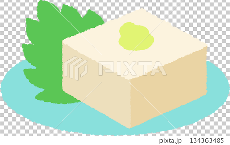 Hand-drawn food icon illustration: Tofu 134363485