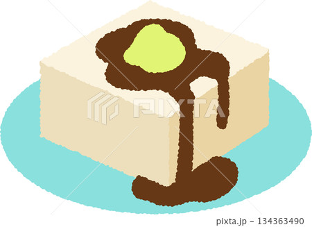 手書き風の食べ物単品アイコンイラスト　冷奴 134363490