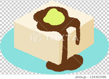 手繪食物圖示插圖：涼豆腐 134363490