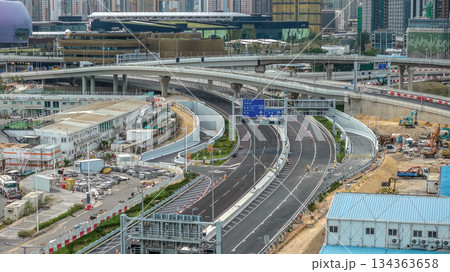 Dec 14 2025 Hong Kong Trunk Road T2 Highway Infrastructure Construction View Dec 14 2025 Hong Kong Trunk Road T2 Highway Infrastructure Construction View 134363658