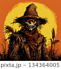 an AI Image Generator, Scarecrow Skeleton Warrior With Glowing Eyes In Dark 134364005
