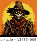 an AI Image Generator, Scarecrow Skeleton Warrior With Glowing Eyes In Dark 134364006