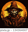 an AI Image Generator, Scarecrow Skeleton Warrior With Glowing Eyes In Dark 134364007