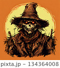 an AI Image Generator, Scarecrow Skeleton Warrior With Glowing Eyes In Dark 134364008