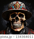 an AI Image Generator, Skull Wearing Elaborate Steampunk Hat With Intricate Details 134364011