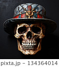 an AI Image Generator, Skull Wearing Elaborate Steampunk Hat With Intricate Details 134364014
