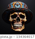 an AI Image Generator, Skull Wearing Elaborate Steampunk Hat With Intricate Details 134364017