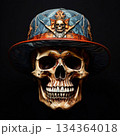 an AI Image Generator, Skull Wearing Elaborate Steampunk Hat With Intricate Details 134364018