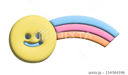 Illustration of inflated pastel rainbow in 3D for model, merchandise, label, sticker, tattoo, spring, summer, decoration, patch, brooch, shirt print, sign, symbol, emoji, Pride Month, skies and clouds Illustration of inflated pastel rainbow in 3D for model, merchandise, label, sticker, tattoo, spring, summer, decoration, patch, brooch, shirt print, sign, symbol, emoji, Pride Month, skies and clouds 134364396