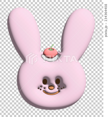 Illustration of happy bunny in 3D for model, merchandise, rabbit cartoon, character, comic, happy easter, emoji, mood, emotion, feeling, zoo, souvenir shop, pin, animal brooch, sticker, pet, label Illustration of happy bunny in 3D for model, merchandise, rabbit cartoon, character, comic, happy easter, emoji, mood, emotion, feeling, zoo, souvenir shop, pin, animal brooch, sticker, pet, label 134364408