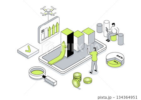 Business Strategy Isometric Concept 134364951