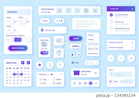 User interface elements set for Delivery mobile...のイラスト素材 [134365234 ...