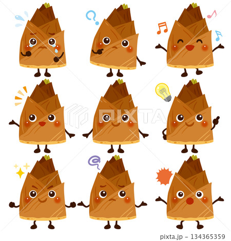 筍のキャラクター 表情セット 筍のキャラクター 表情セット 134365359