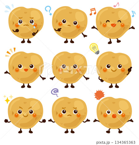 じゃがいものキャラクター 表情セット じゃがいものキャラクター 表情セット 134365363