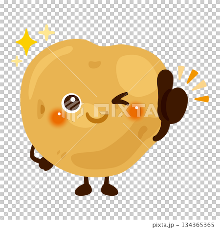 Potato character illustration giving a good sign 134365365