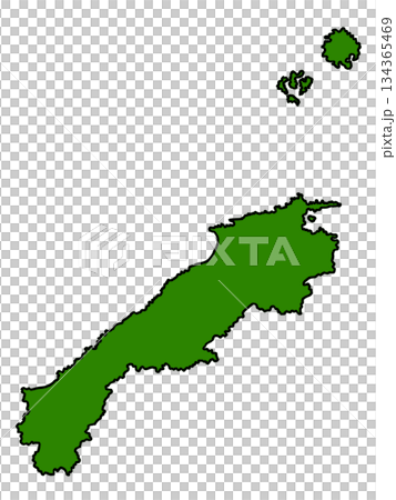 Map of Shimane Prefecture (green border) 134365469