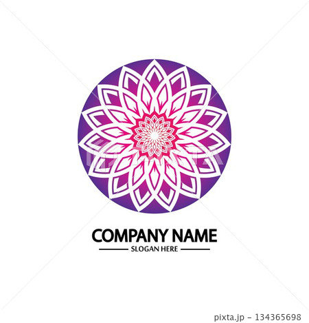 Flower logo. The circular logo. Logo of the flower. Stylized flower. Petals. Simple logo. The brand name emblem logo. Mandala. Logo boutique. Logotype for beauty. Logo for flower shop. Flower logo. The circular logo. Logo of the flower. Stylized flower. Petals. Simple logo. The brand name emblem logo. Mandala. Logo boutique. Logotype for beauty. Logo for flower shop. 134365698