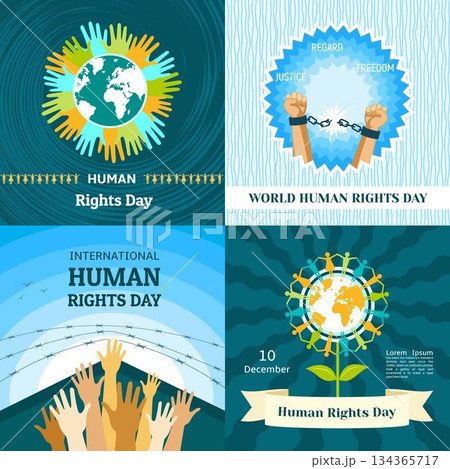 Rights Day banner set, flat style Rights Day banner set, flat style 134365717