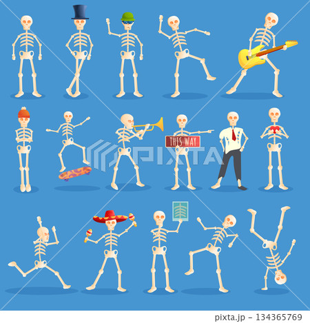 Halloween icons set, cartoon style 134365769