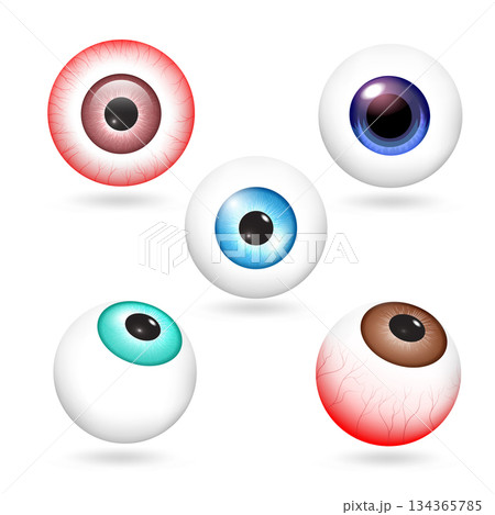 Eyeball icons set, realistic style Eyeball icons set, realistic style 134365785