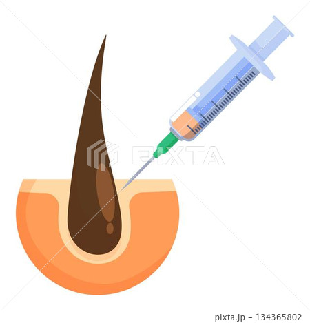 Doctor injecting medicine into skin to stimulate hair growth Doctor injecting medicine into skin to stimulate hair growth 134365802