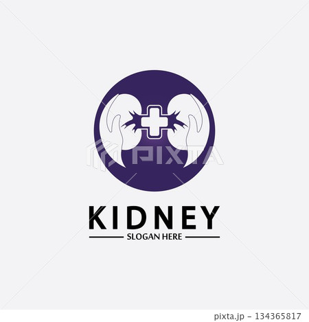 Health and Care Kidney Logo Design Concept. Urology Logo Vector Template 134365817
