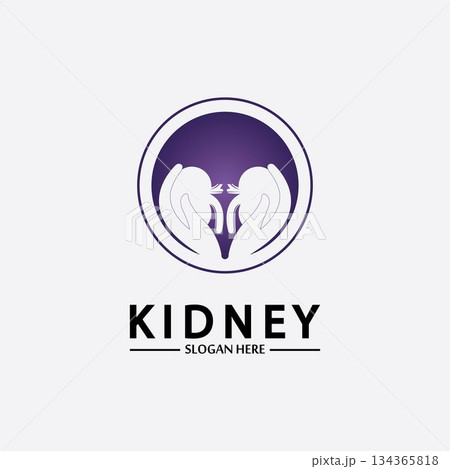 Health and Care Kidney Logo Design Concept. Urology Logo Vector Template 134365818