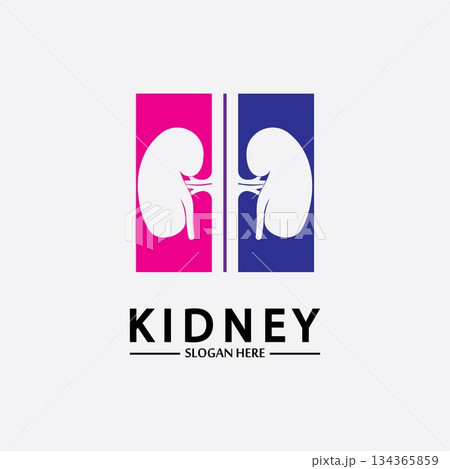 Health and Care Kidney Logo Design Concept. Urology Logo Vector Template 134365859