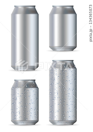 Aluminum realistic cans 134365873