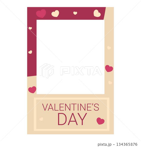 Valentine's day photo frame decorated with hearts for couples Valentine's day photo frame decorated with hearts for couples 134365876