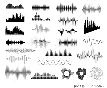 Sound waves set Sound waves set 134365877