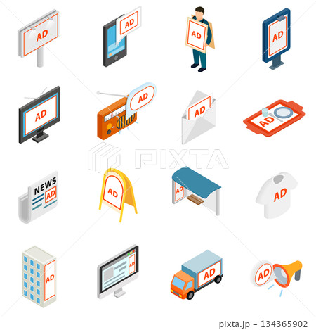 Advertisement icons set 134365902
