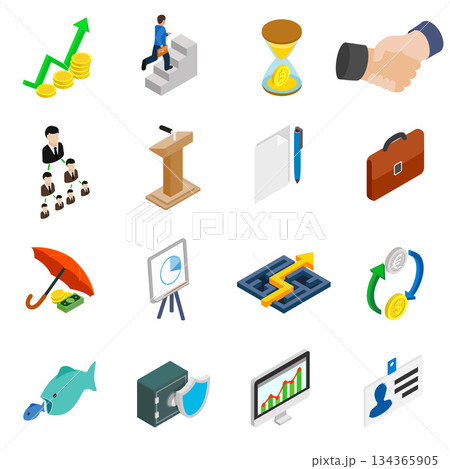 Business icons set 134365905