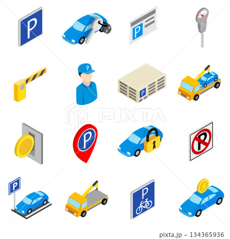 Parking set icons 134365936