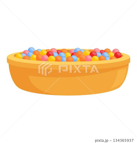 Colorful plastic ball pit full of small balls for playing 134365937