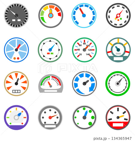 Speedometer icons set, simple style 134365947