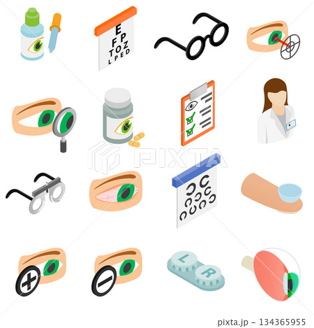 Vision correction icons set Vision correction icons set 134365955