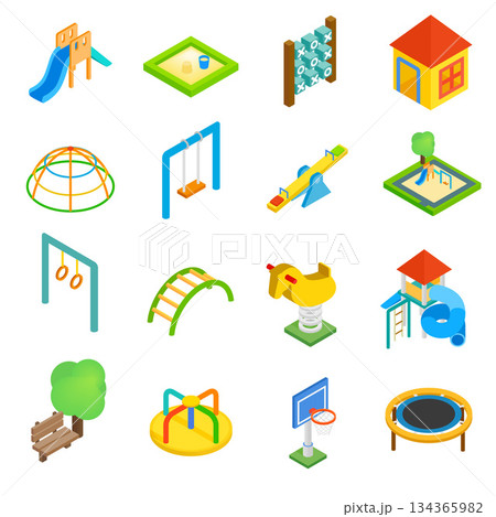 Playground isometric 3d icons Playground isometric 3d icons 134365982