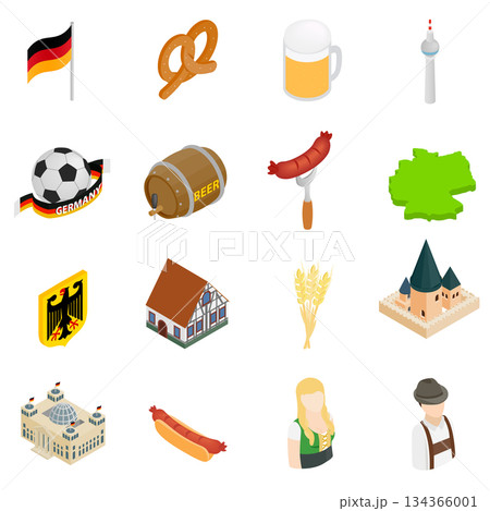 Germany isometric 3d icons 134366001