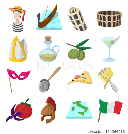 Italy cartoon icons 134366016