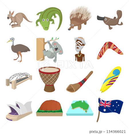 Australia icons cartoon Australia icons cartoon 134366021