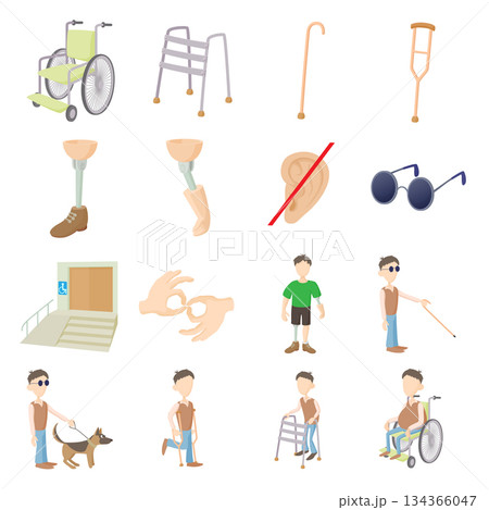 Disabled people care set 134366047