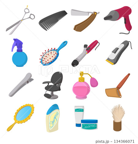 Barber shop cartoon icons Barber shop cartoon icons 134366071