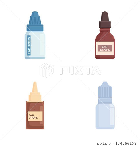 Collection of ear drops bottles illustration Collection of ear drops bottles illustration 134366158